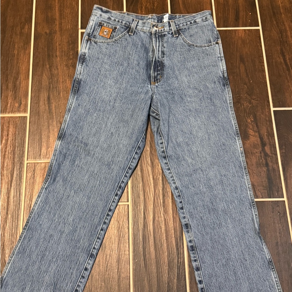 Cinch Blue Denim Jeans with Logo Button